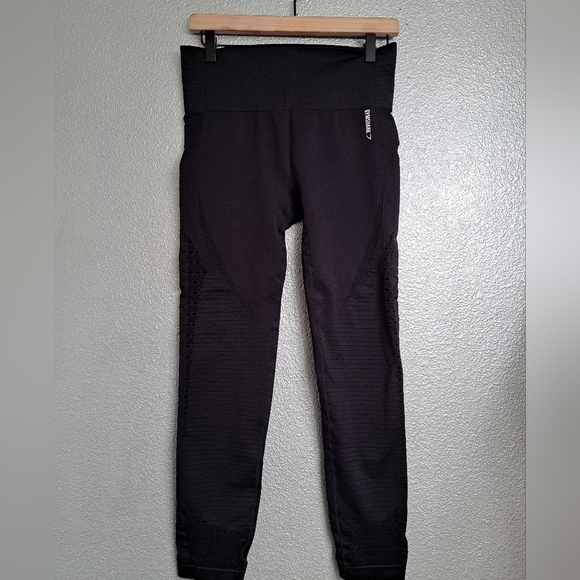 Gymshark Seamless Black Leggings With Side Cutouts - Picture 1 of 7